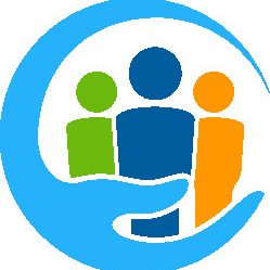 graphic of a hand supporting three people